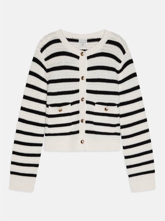 abercrombie kids Other - Abercrombie Kids Crochet Knit Gold Button Lady Jacket Cardigan Size 5/6 White